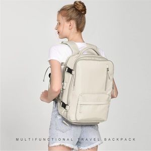 Women's Large Beige Travel and Hiking Backpack